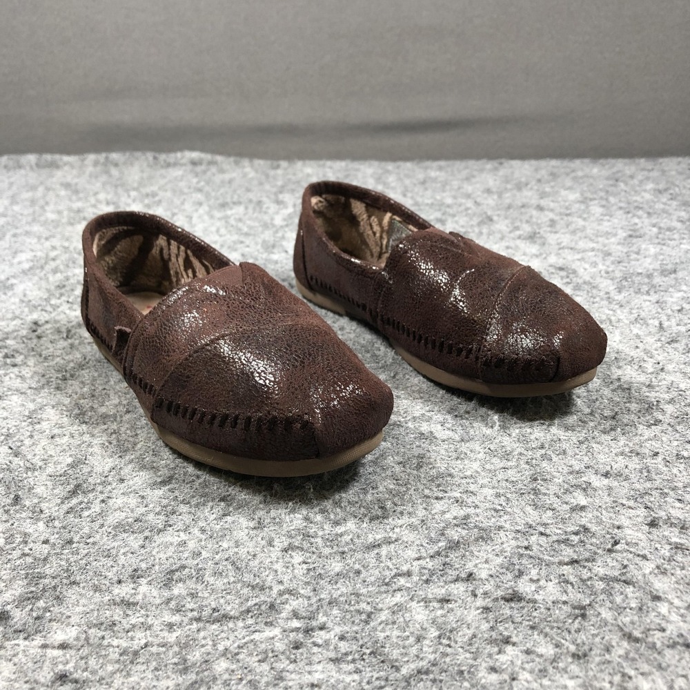 Skechers BOBS Shoes‎ Womens Size 8 Brown Faux Fur Memory Foam Slip On Flats
